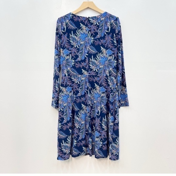 Floral Blue Wrap Dress - Picture 5 of 6